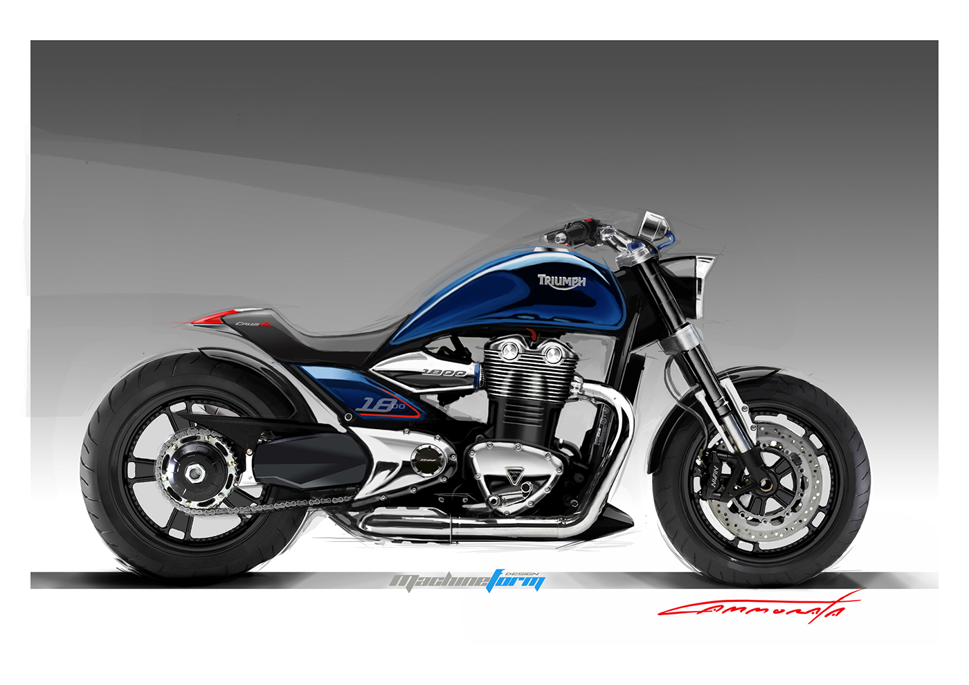 Don Cammorata，Motorcycle，Hand drawn，details，