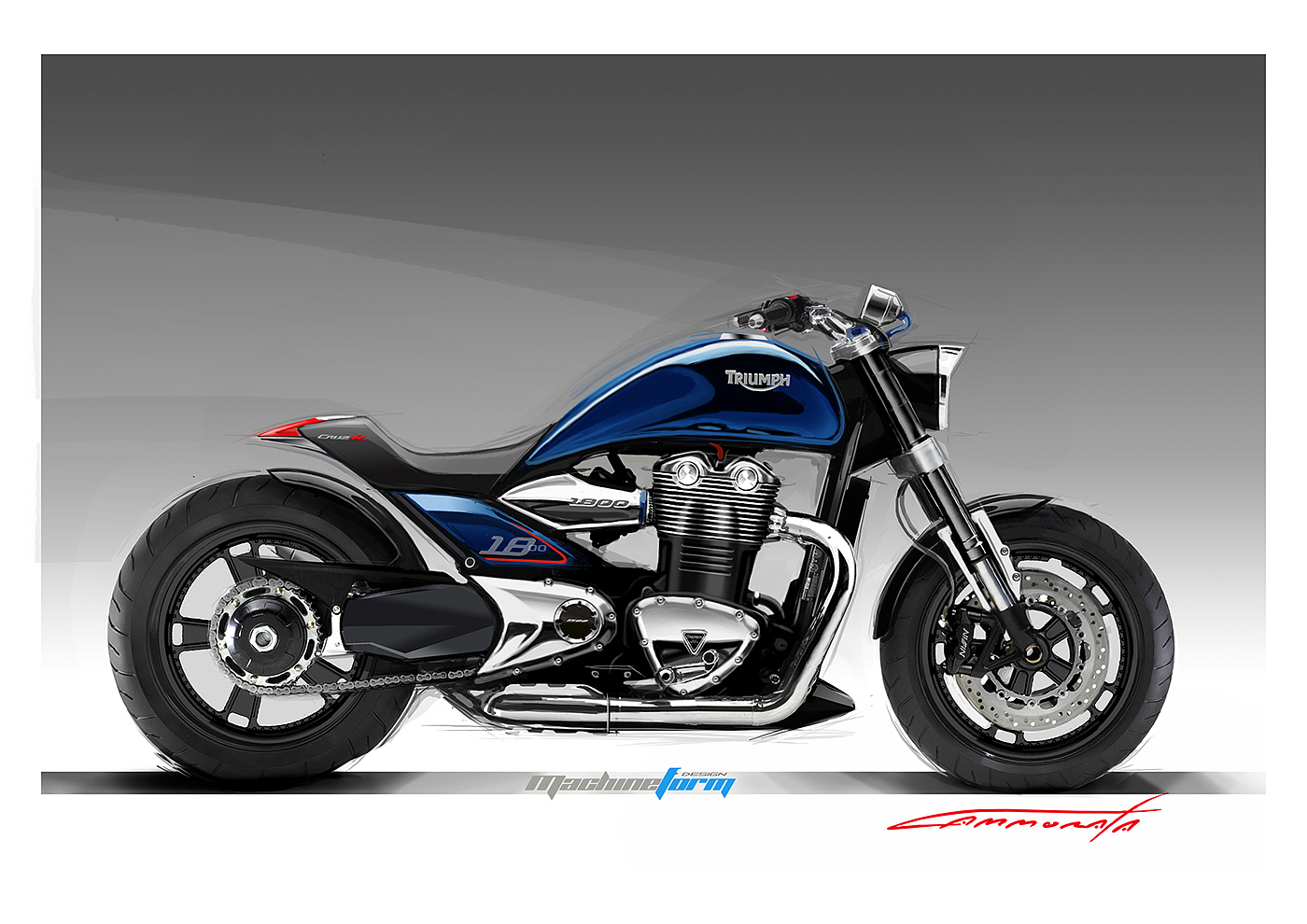 Don Cammorata，Motorcycle，Hand drawn，details，
