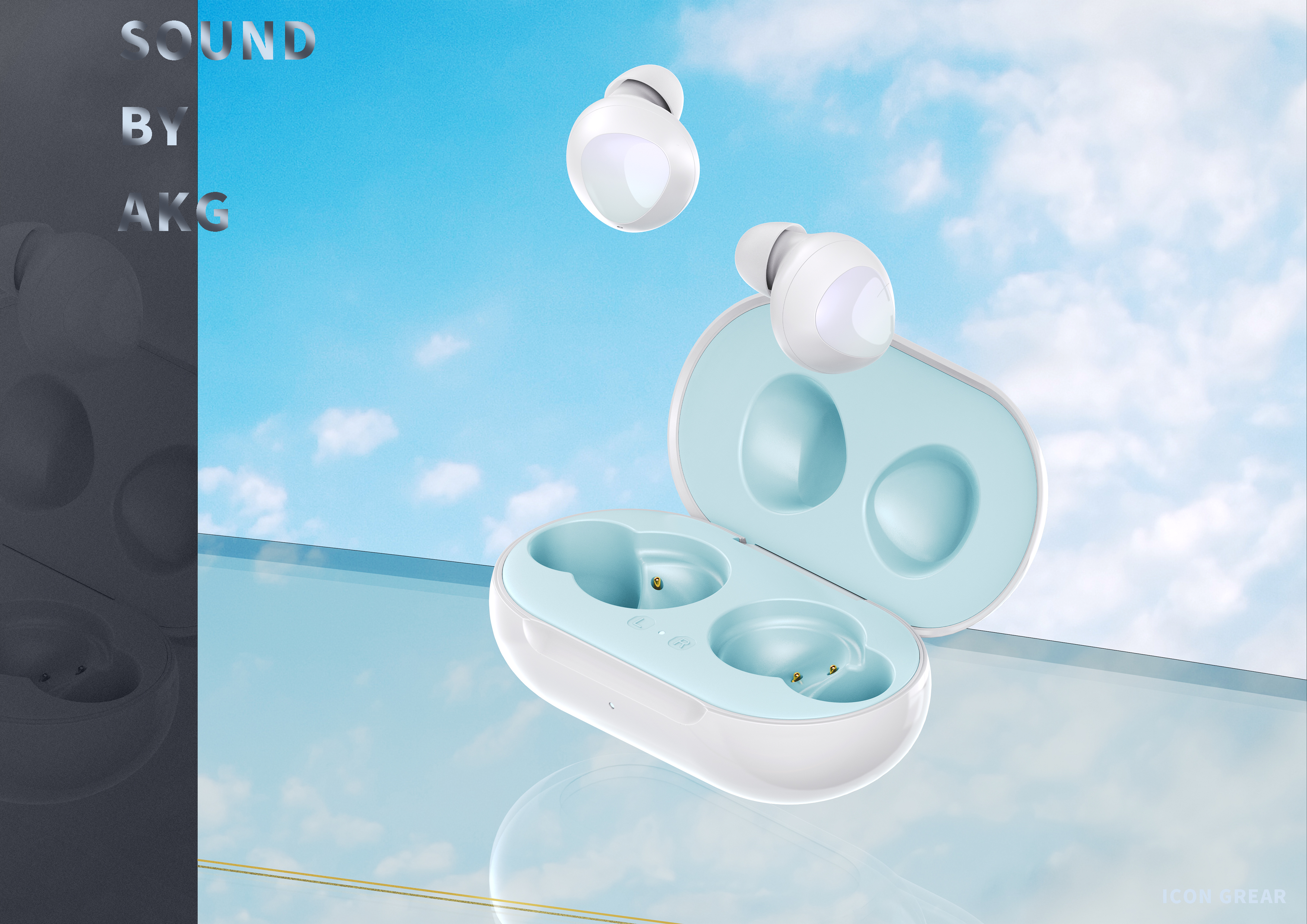 Render，modeling，data line，portable battery，headset，scene，