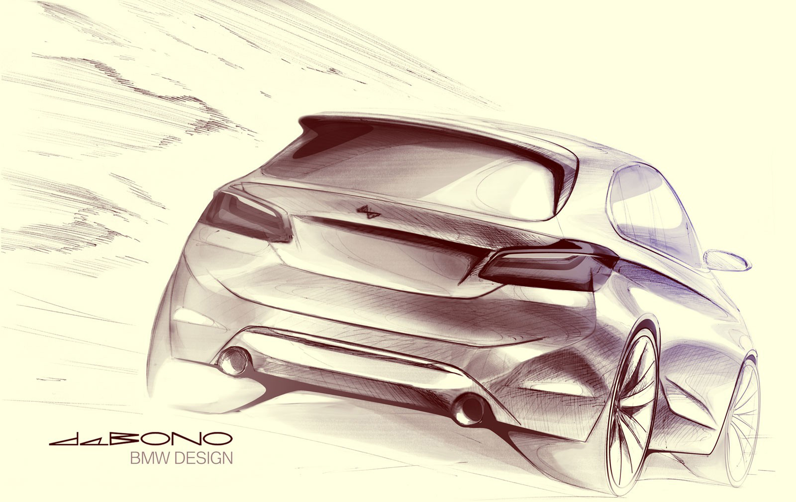 Movable station wagon，BMW 2 series，Industrial hand drawing，Hand drawn design，