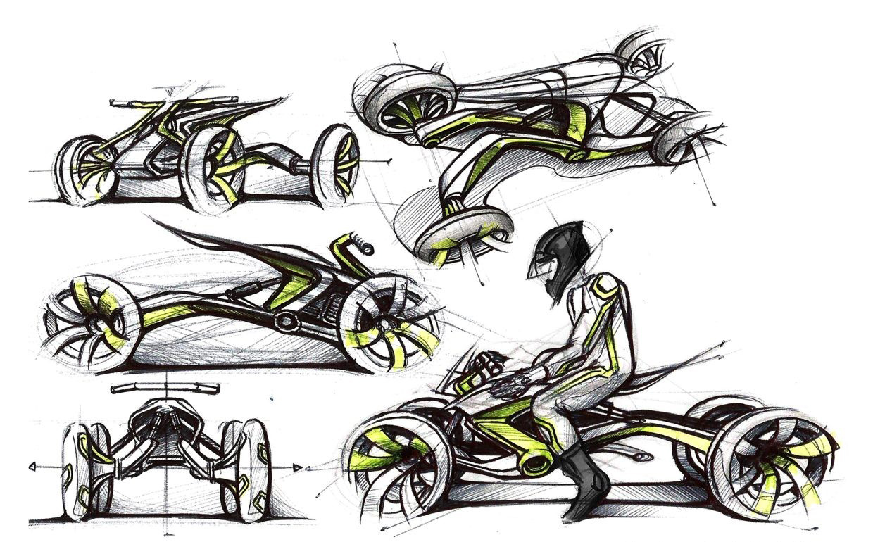 France，motorcycle，Hand drawn，French designer，