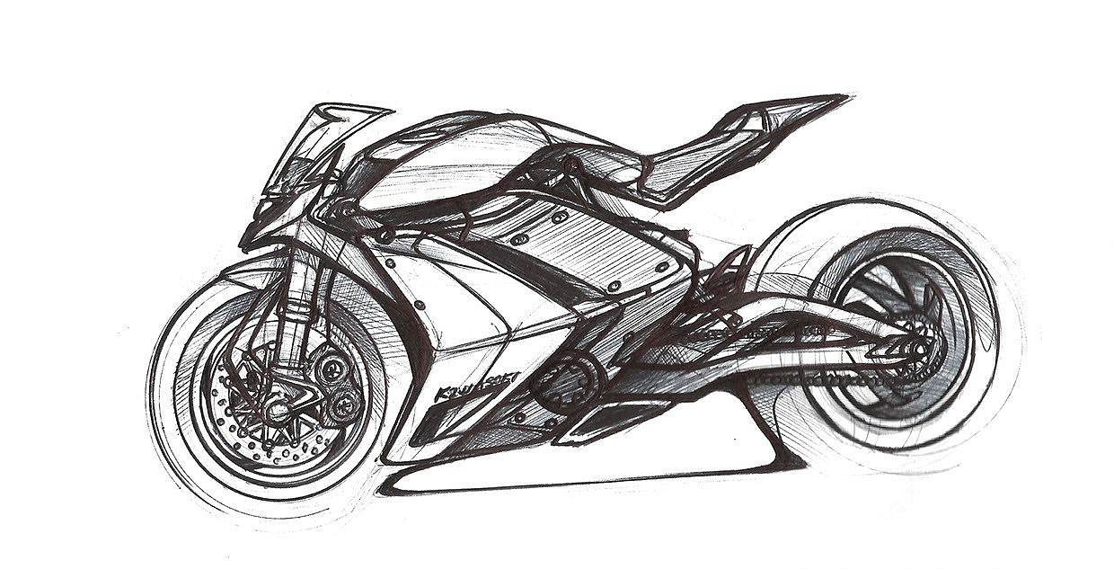 France，motorcycle，Hand drawn，French designer，