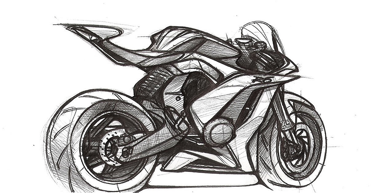 France，motorcycle，Hand drawn，French designer，