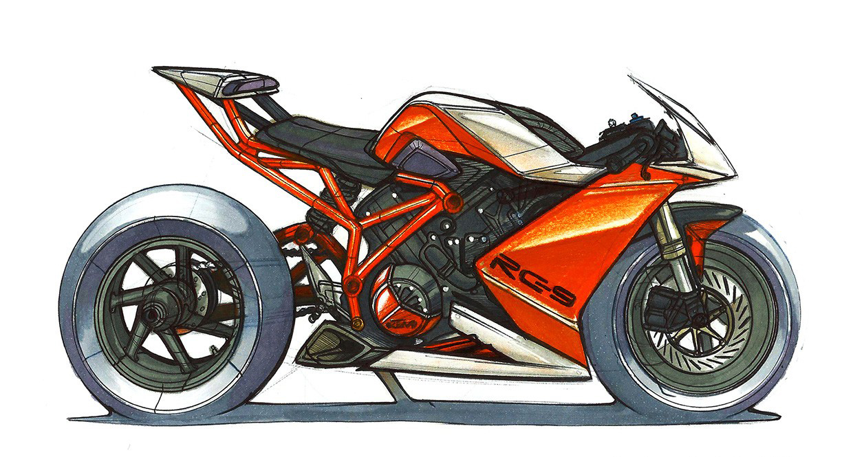 France，motorcycle，Hand drawn，French designer，