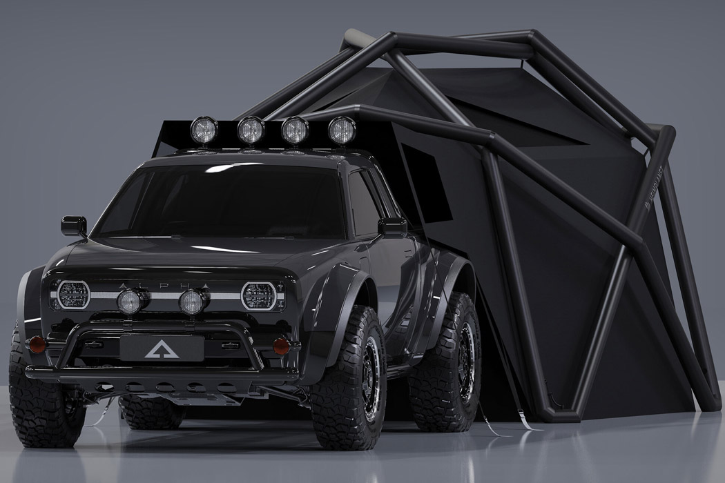 truck，Electric truck，Tent，