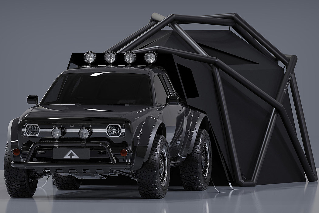 truck，Electric truck，Tent，
