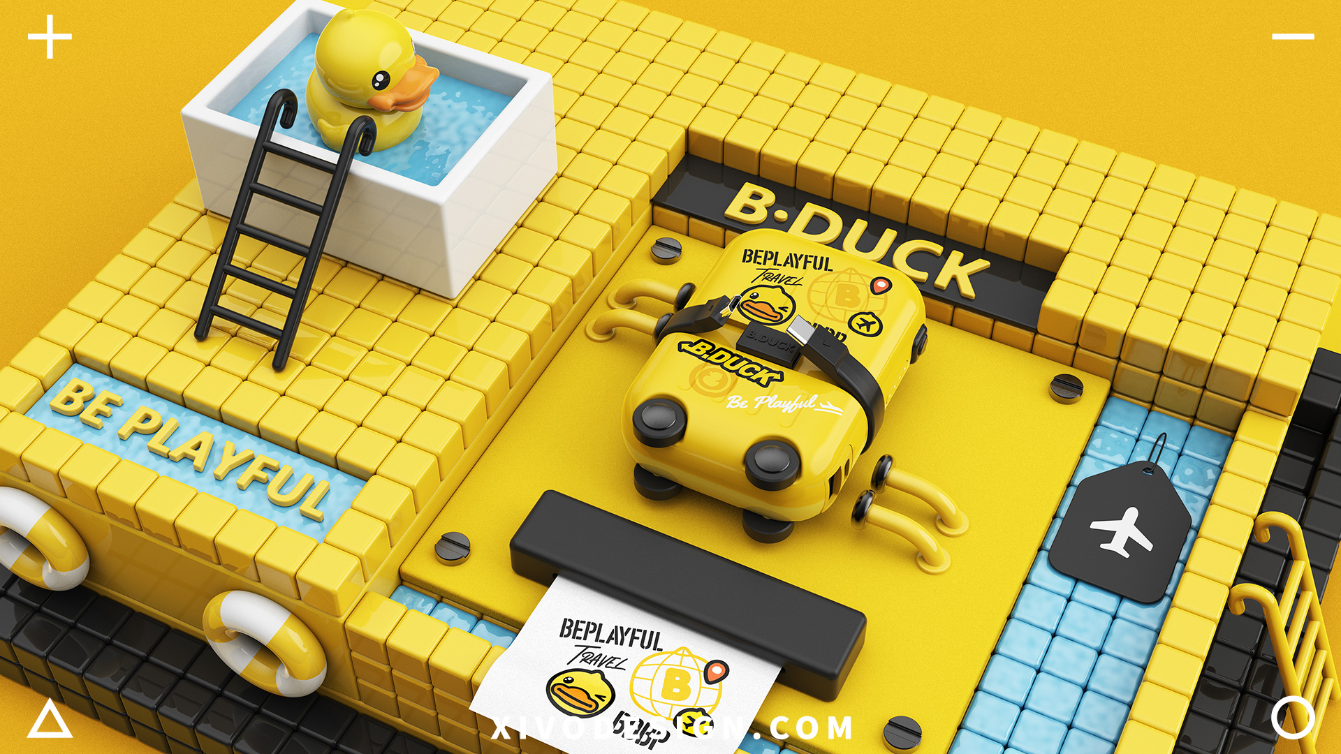 portable battery，portable source，Yellow duck，Good simple geometry，Electronics，3C accessories，