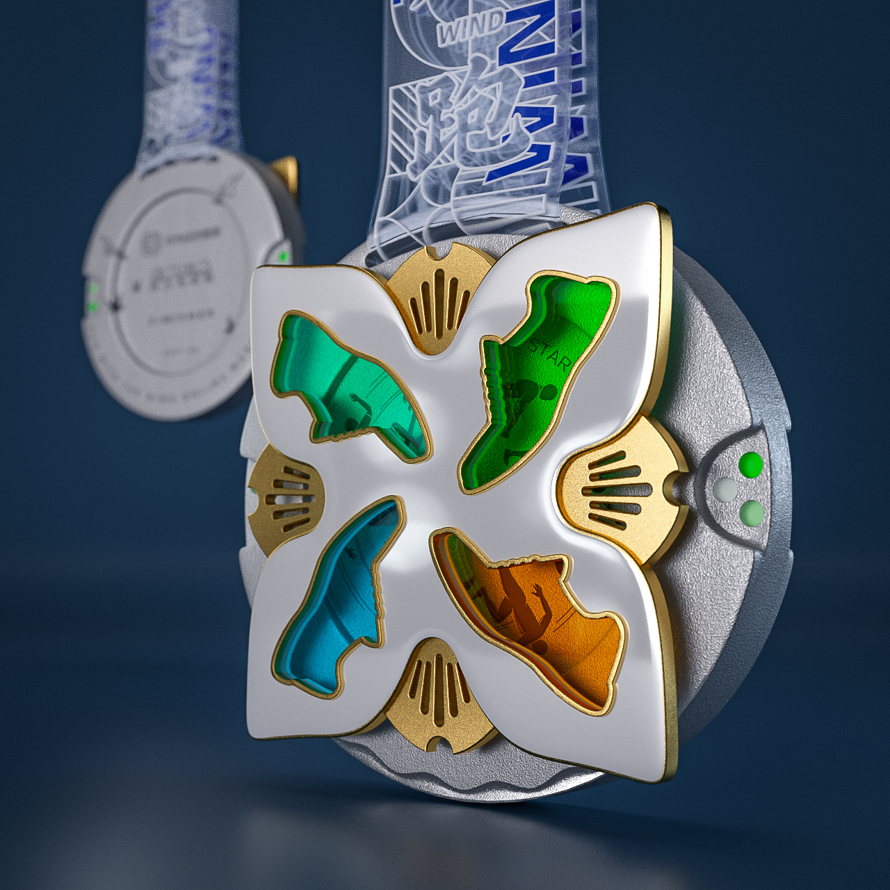 medal，Medal，badge，marathon，Marathon Medal，hardware，Cultural creation，windmill，