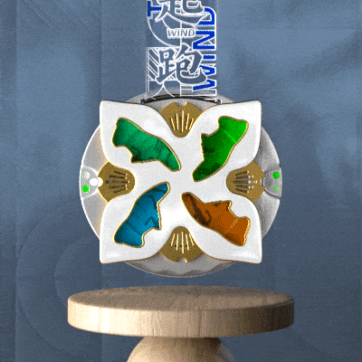 medal，Medal，badge，marathon，Marathon Medal，hardware，Cultural creation，windmill，