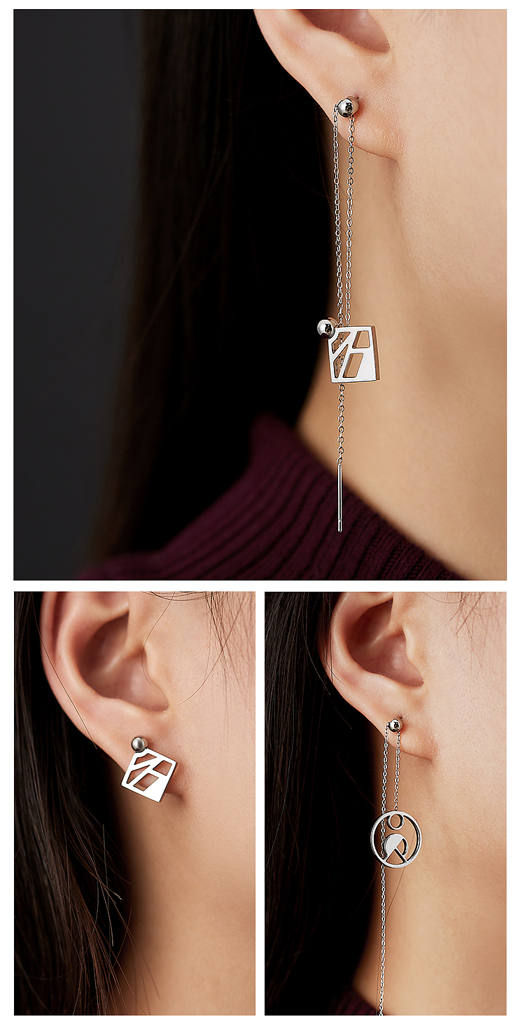 Earrings，Chinese character gift，Chinese character culture，Word in，