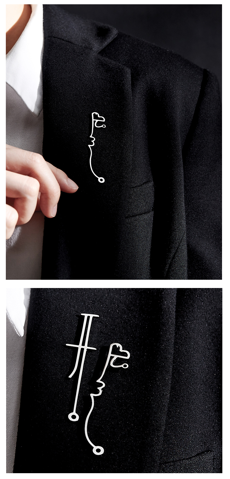 Brooch，start shipping，Chinese character culture，Chinese character gift，Word in，