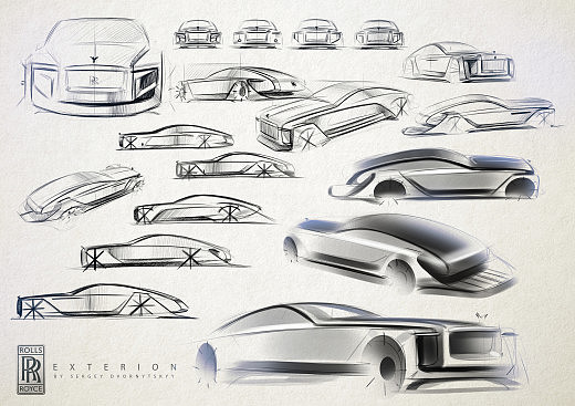 Hand drawn，Rolls-Royce，automobile，
