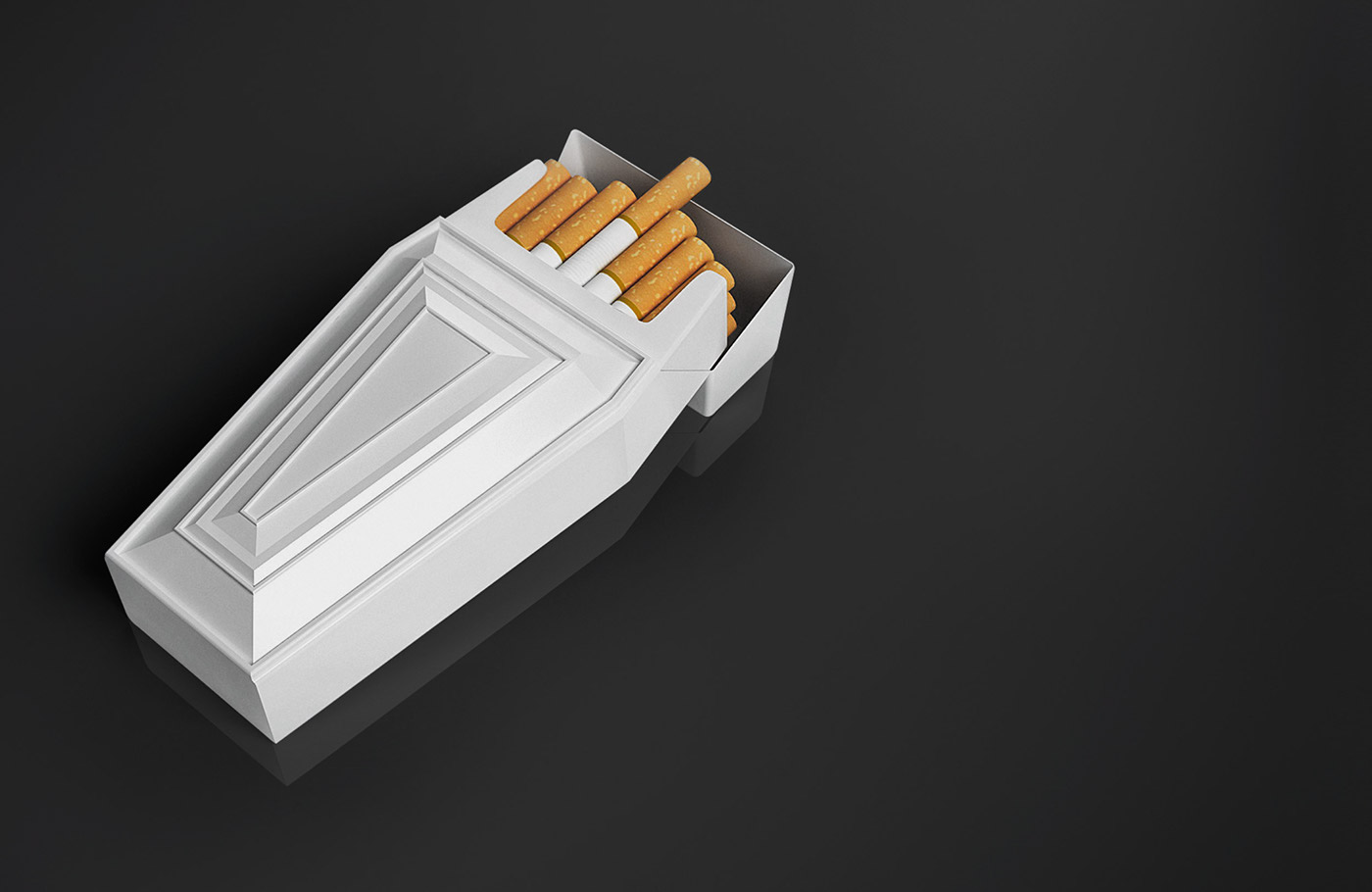 coffin，death，smoke，packing design，to prohibit smoking，cigarette，