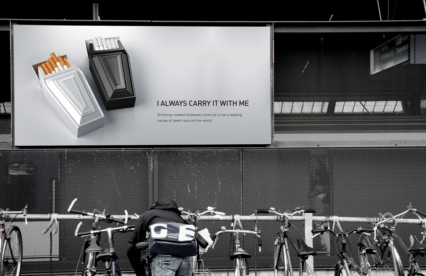 coffin，death，smoke，packing design，to prohibit smoking，cigarette，