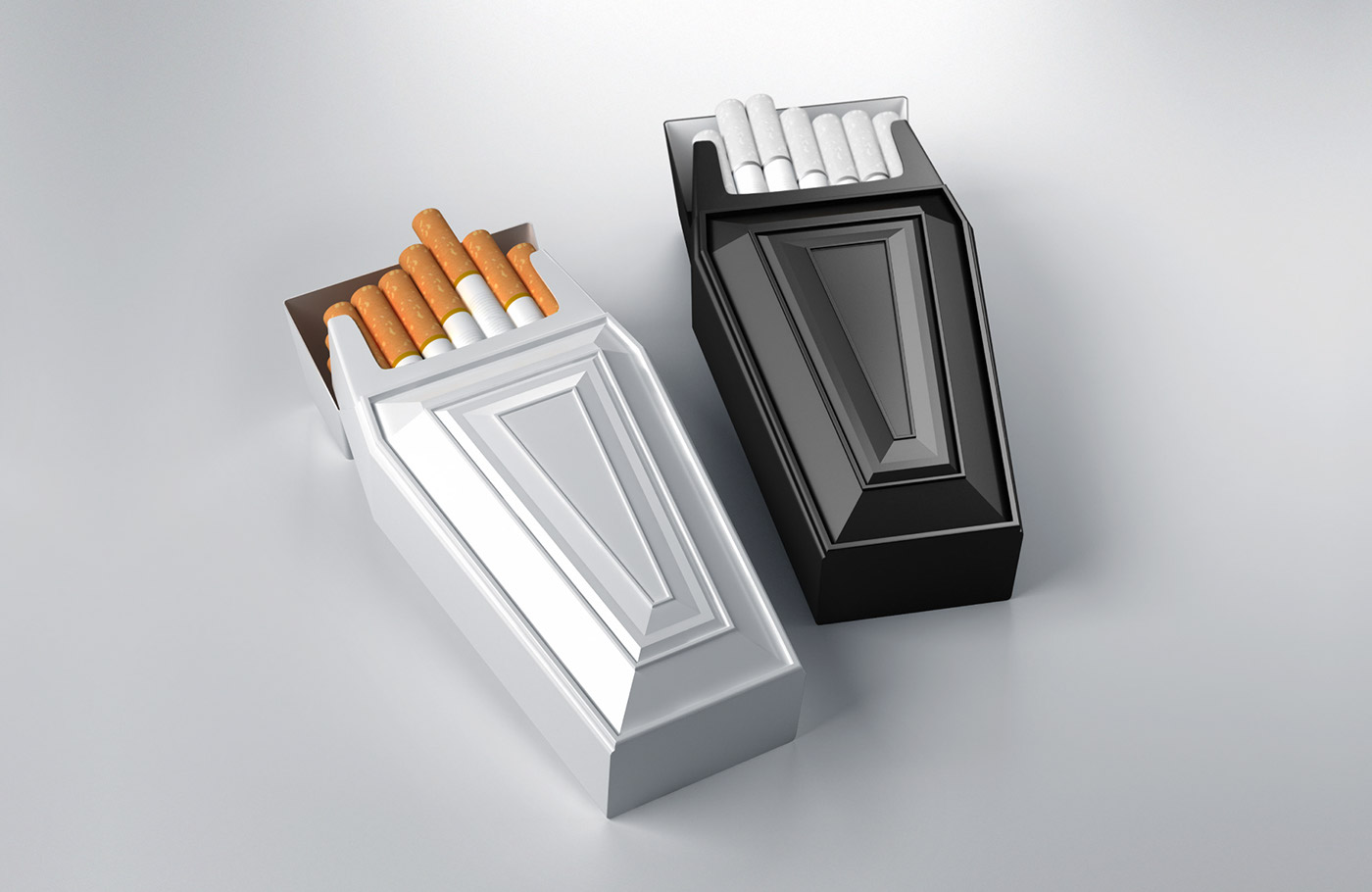 coffin，death，smoke，packing design，to prohibit smoking，cigarette，