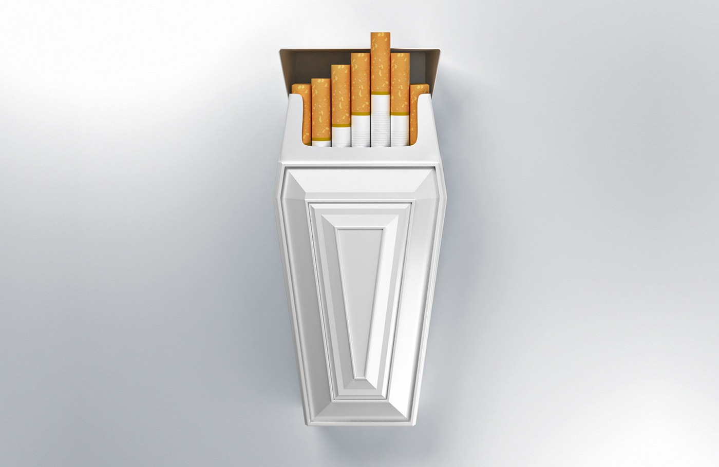 coffin，death，smoke，packing design，to prohibit smoking，cigarette，