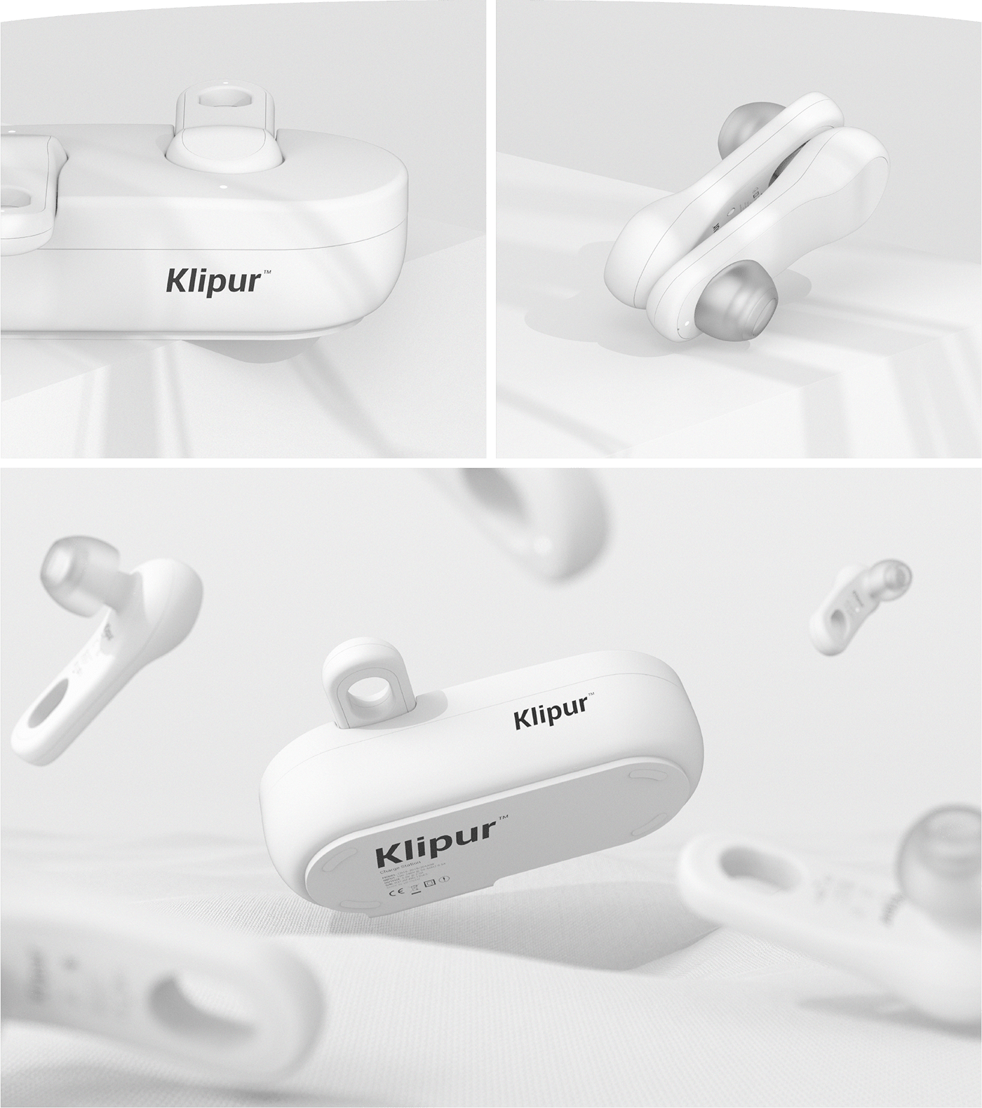 Klipur，Earphone design，white，