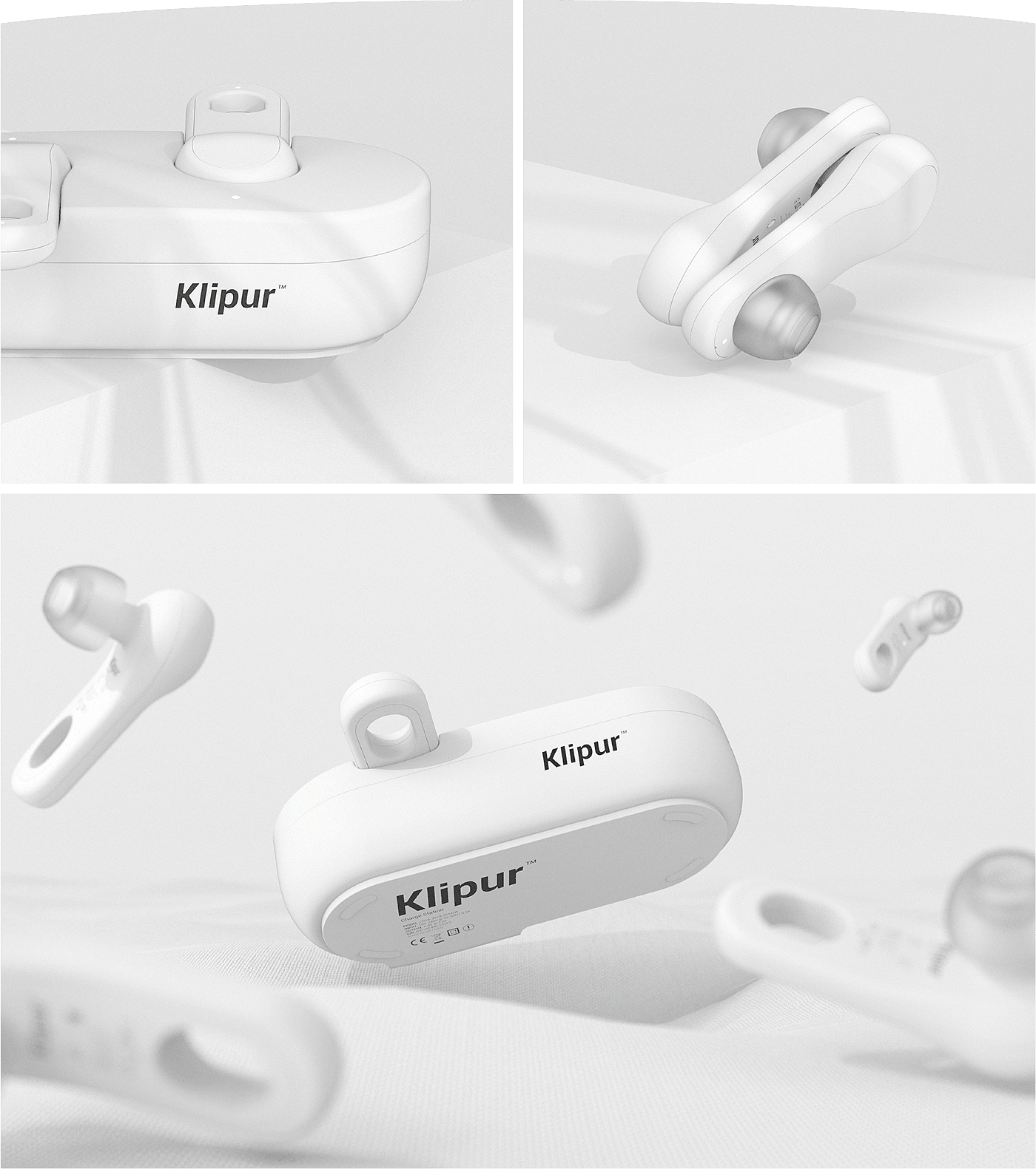 Klipur，Earphone design，white，