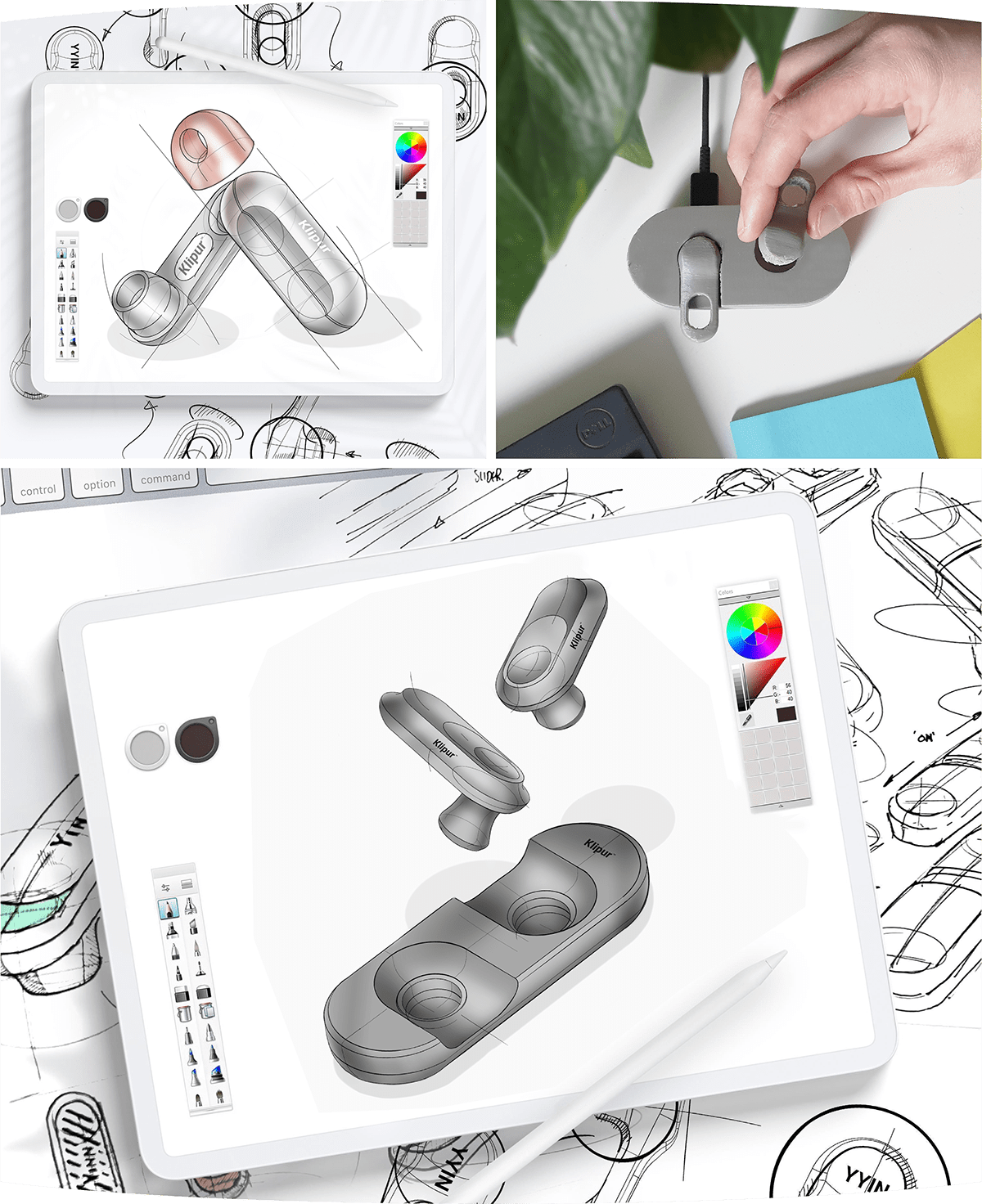 Klipur，Earphone design，white，