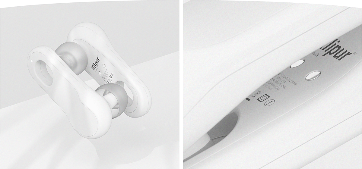 Klipur，Earphone design，white，