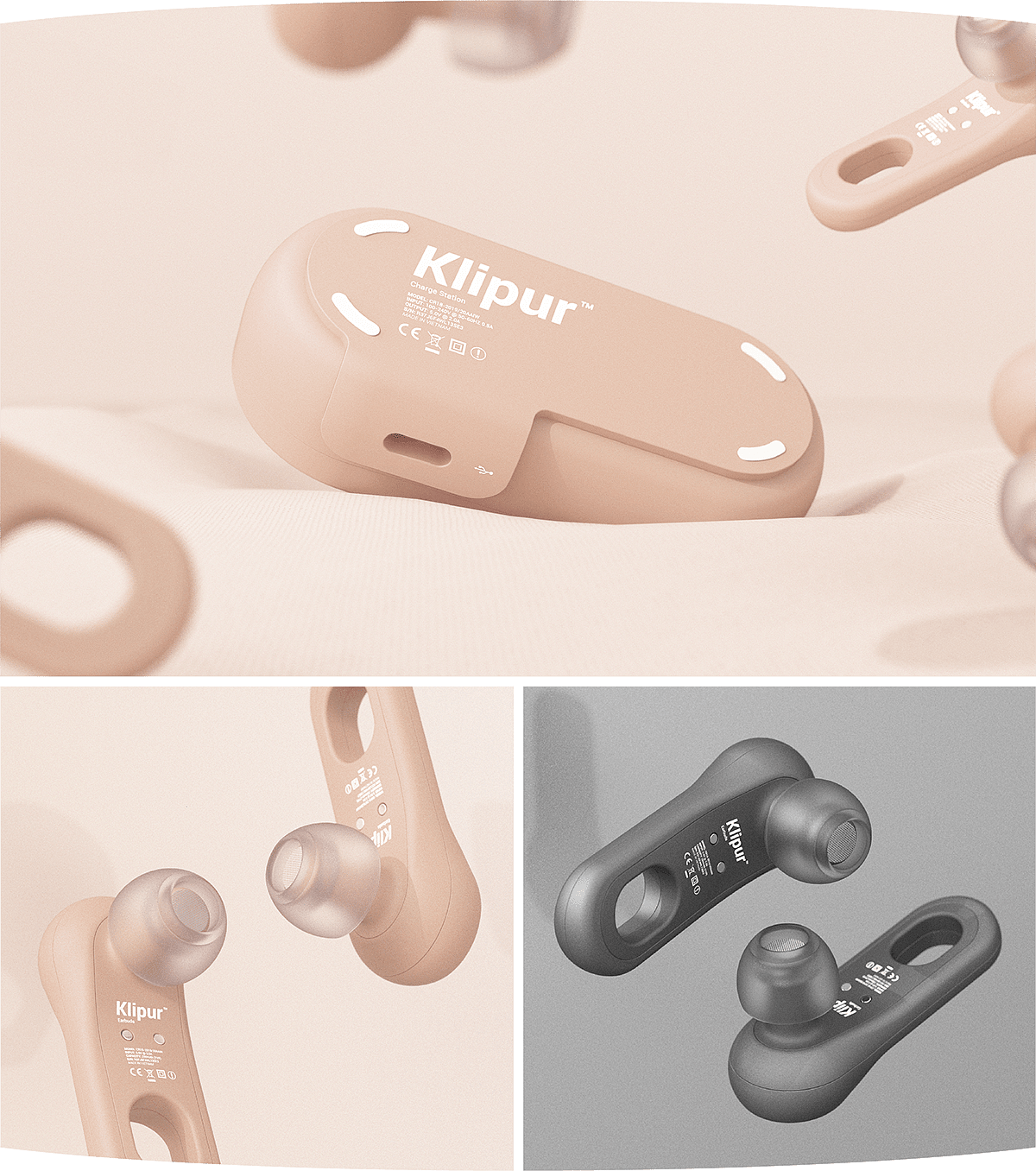 Klipur，耳机设计，白色，
