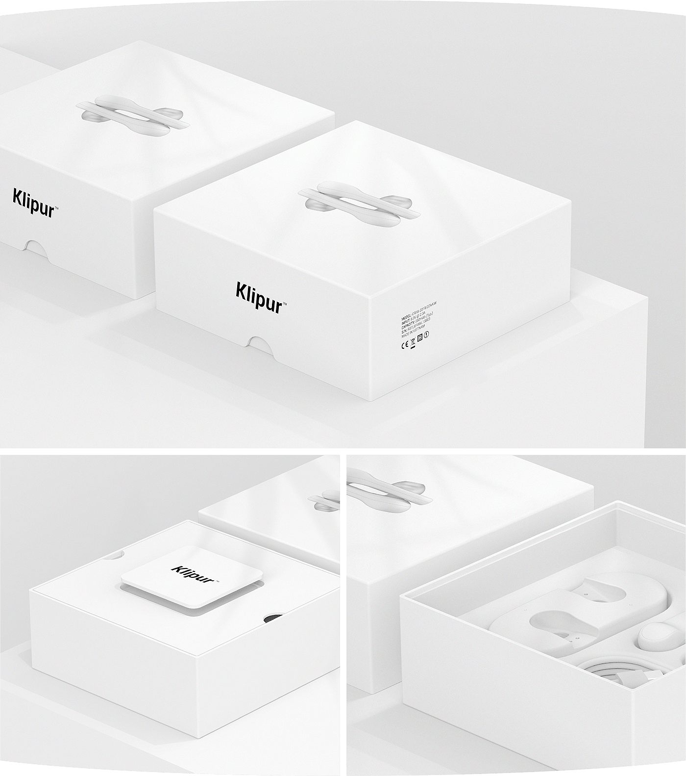 Klipur，Earphone design，white，