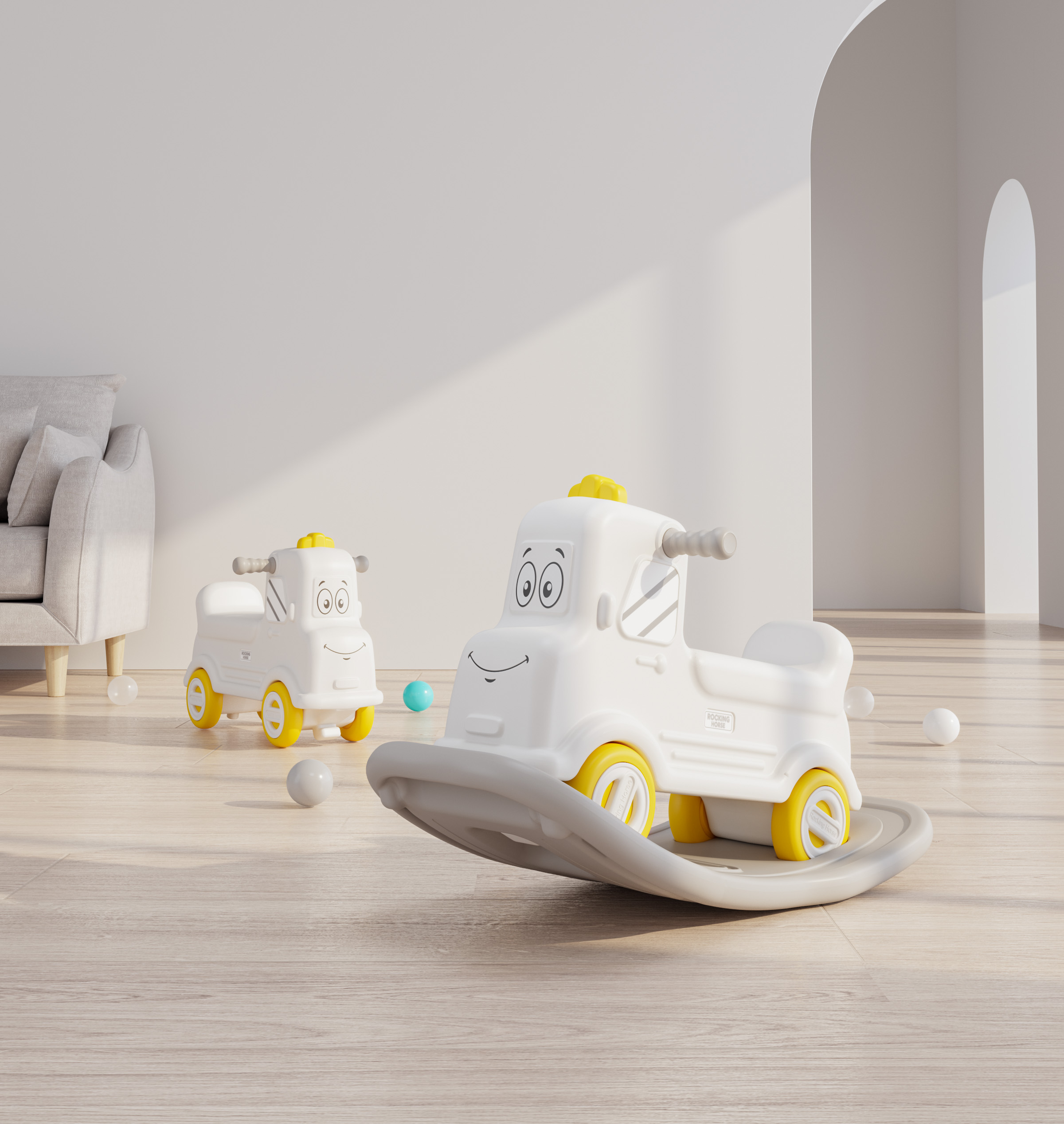 Children shake horses，Mother and baby，Cartoon，automobile，Toys，children，