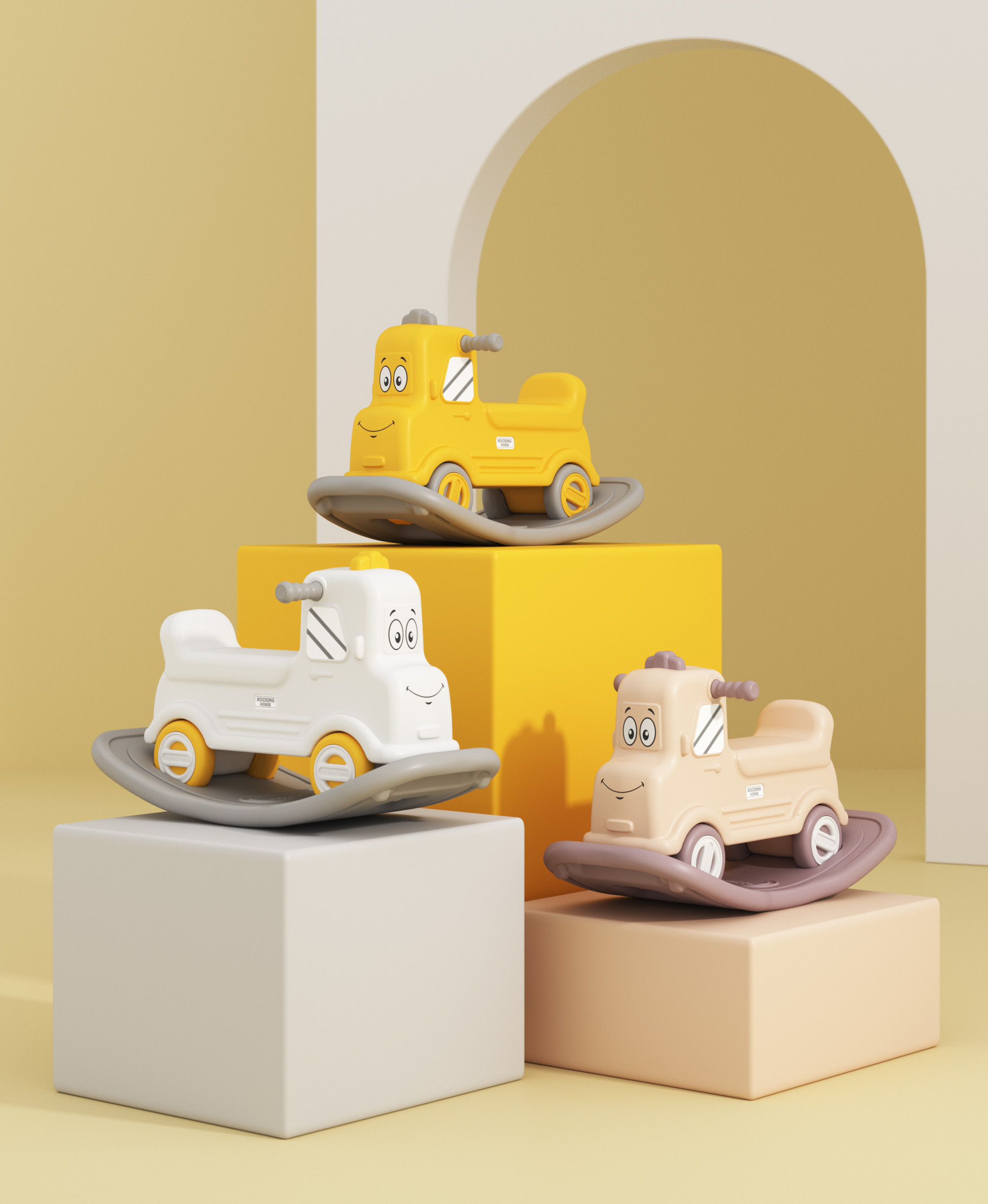 Children shake horses，Mother and baby，Cartoon，automobile，Toys，children，