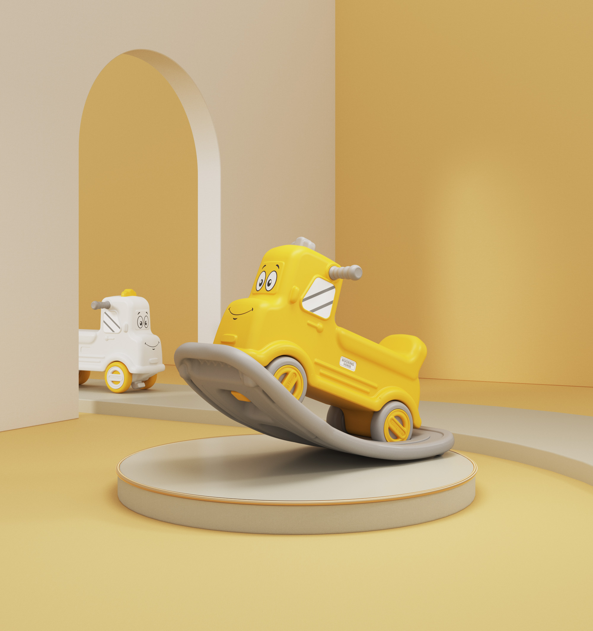 Children shake horses，Mother and baby，Cartoon，automobile，Toys，children，