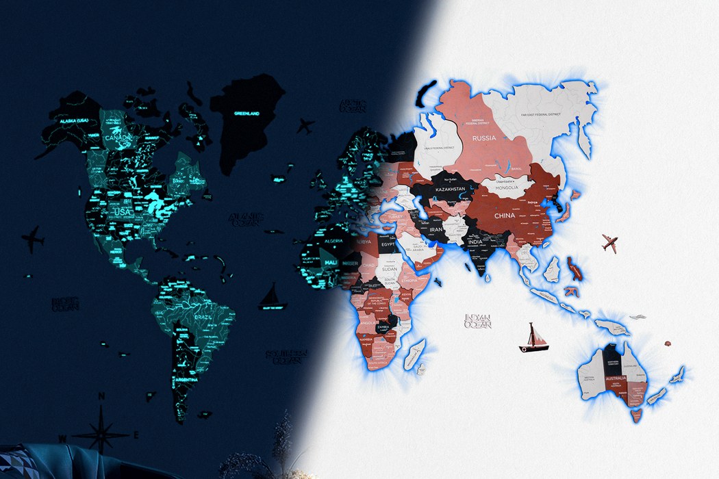 Map，luminescence，wooden ，decorate，
