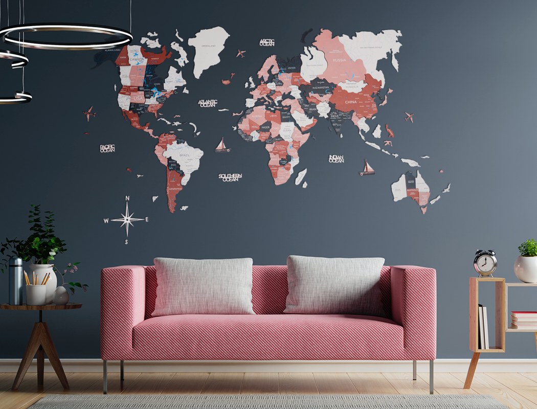 Map，luminescence，wooden ，decorate，