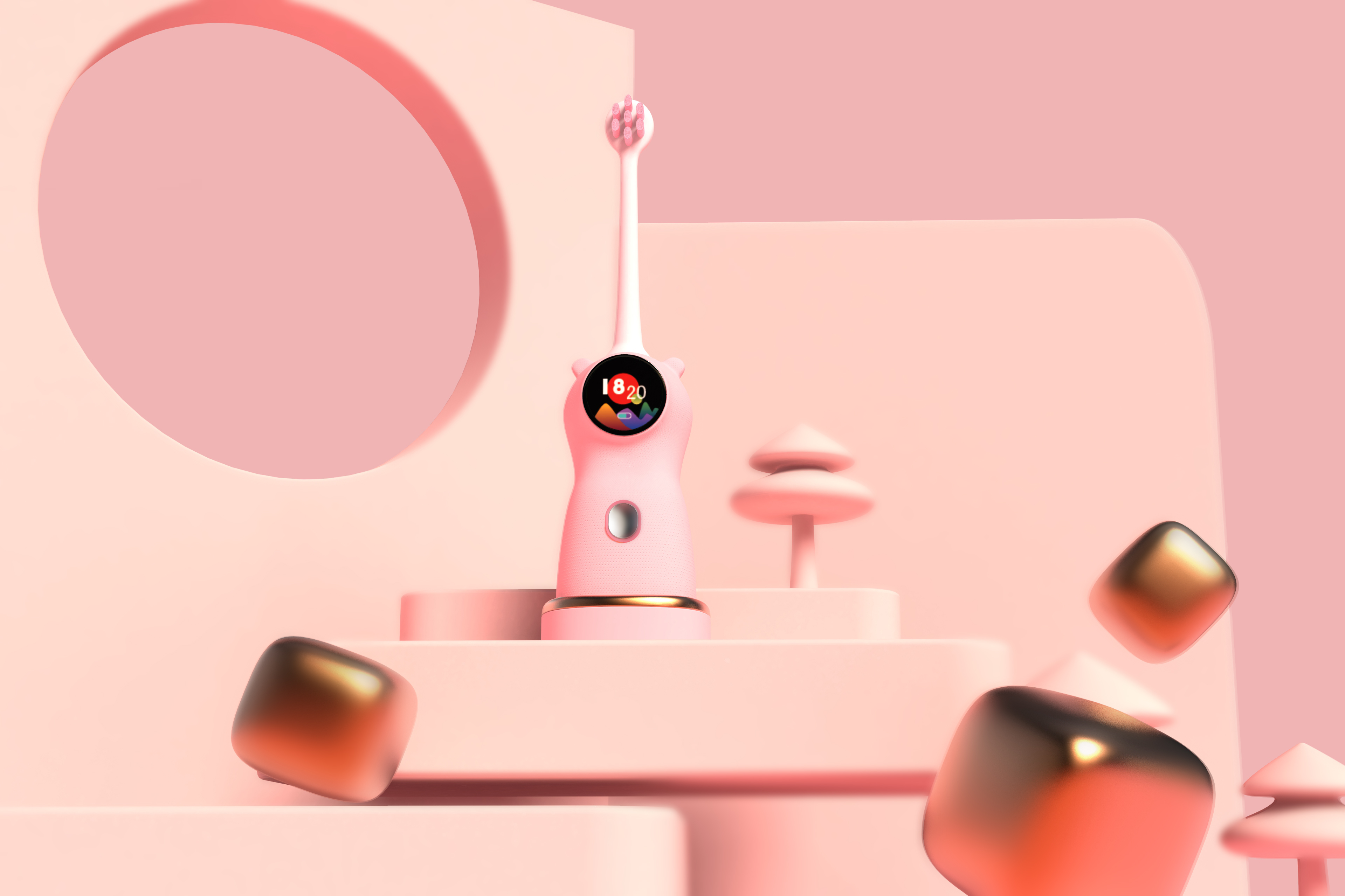 Children's toothbrush，ui，intelligence，