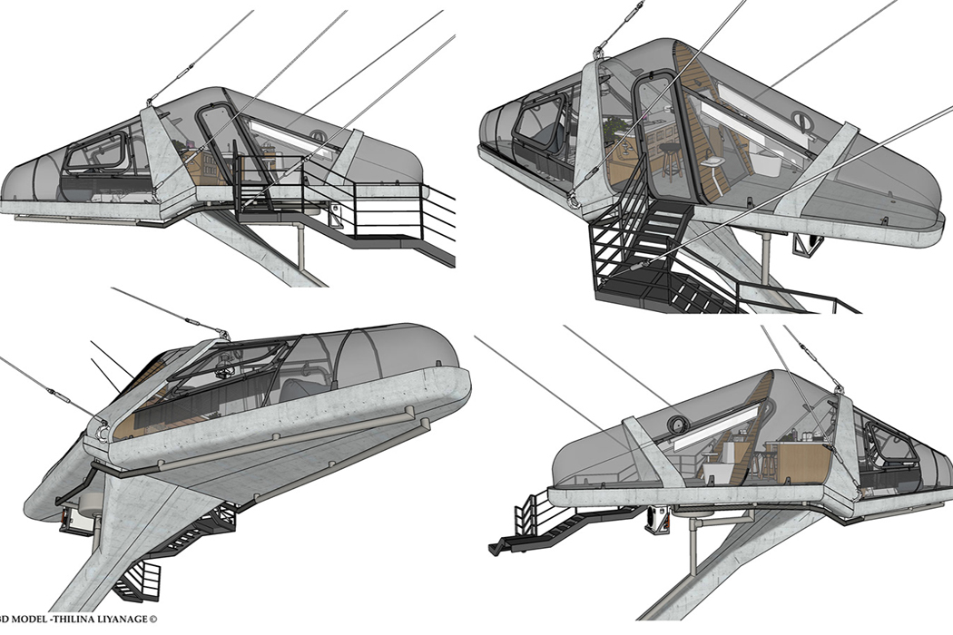 Steep cliff，house，aircraft，
