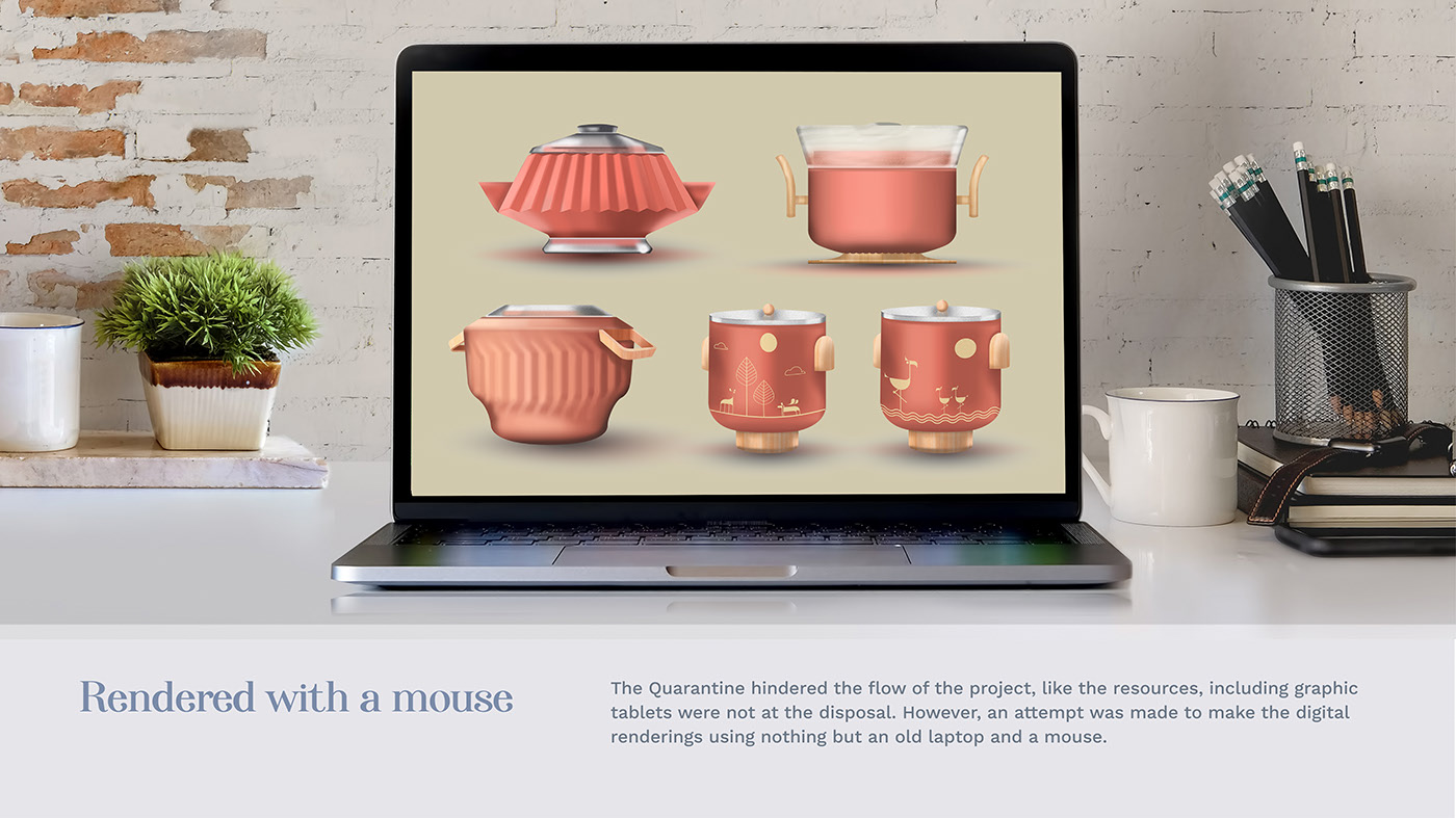 Vertical handle，Ergonomics，cooker，Clay，relief，