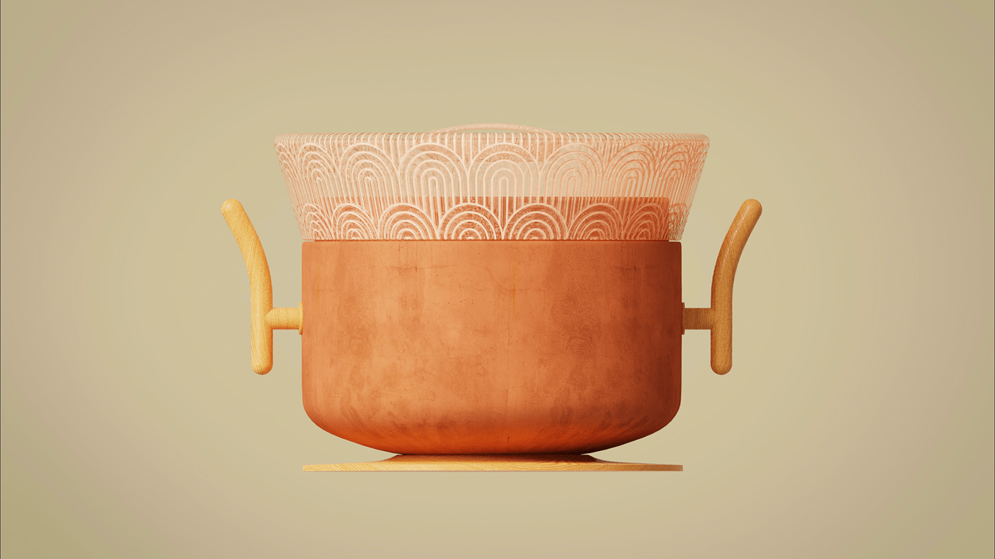 Vertical handle，Ergonomics，cooker，Clay，relief，