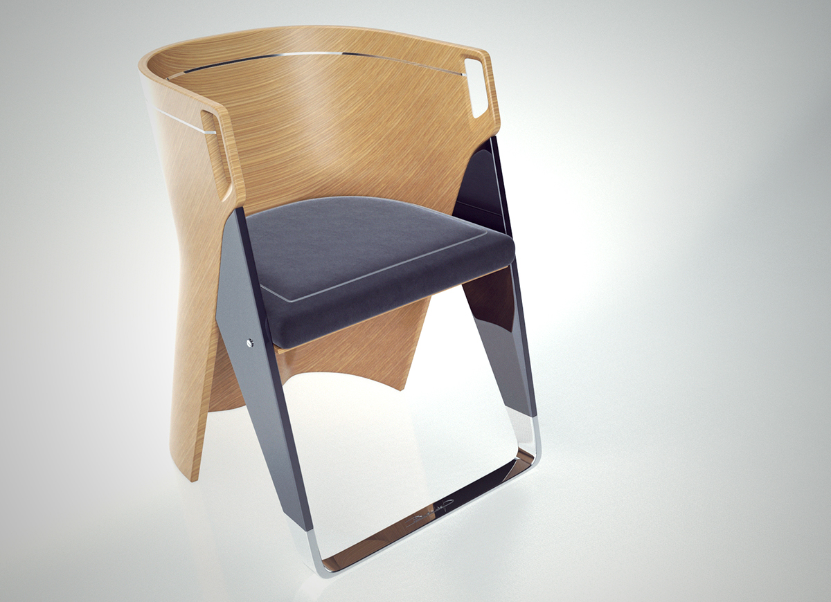 CHAIR M 22，chair，backrest，radian，