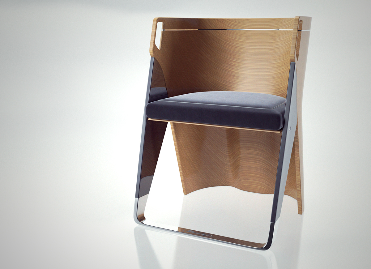 CHAIR M 22，chair，backrest，radian，