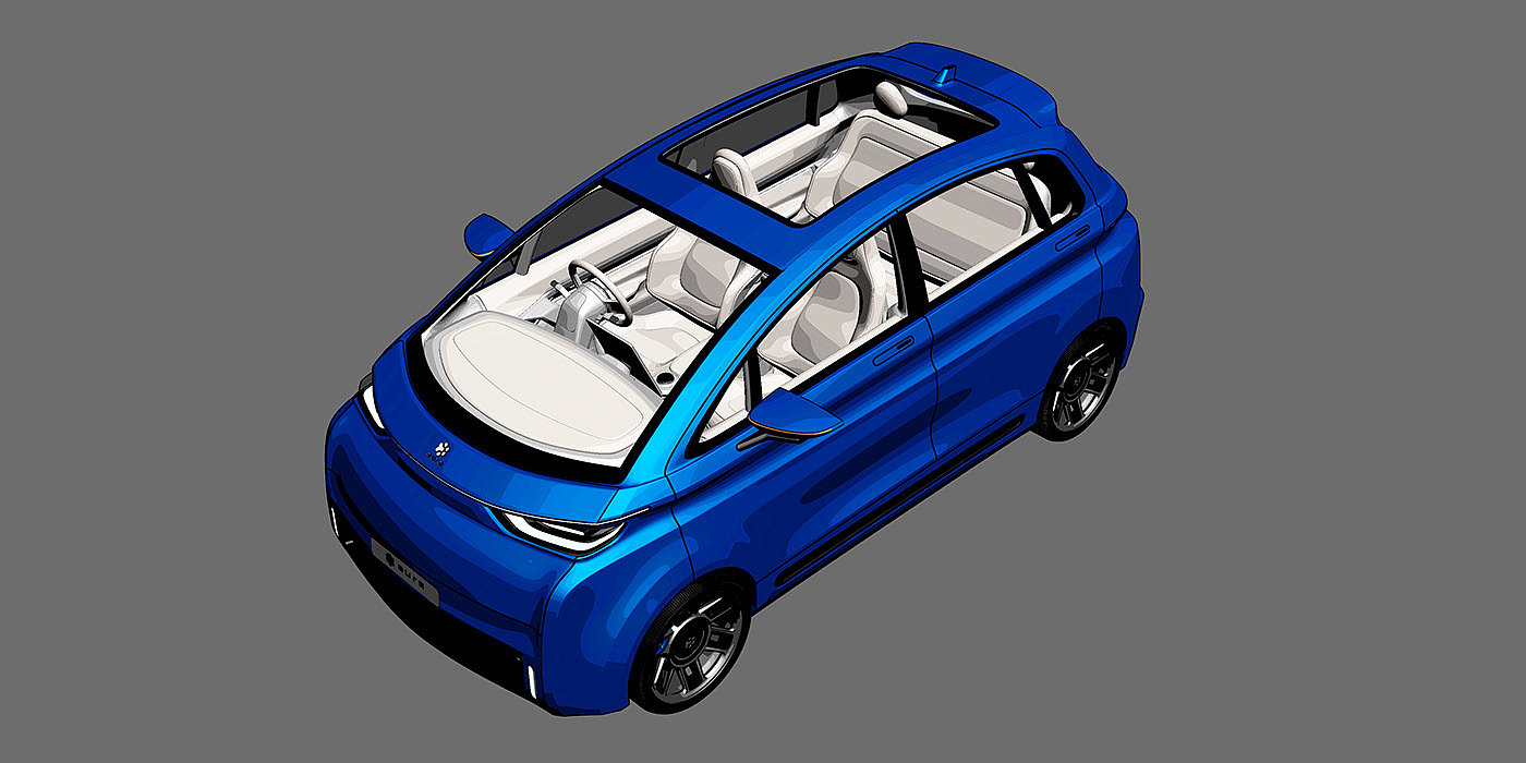 electric vehicle，IC engine，AURA Car，Large space，