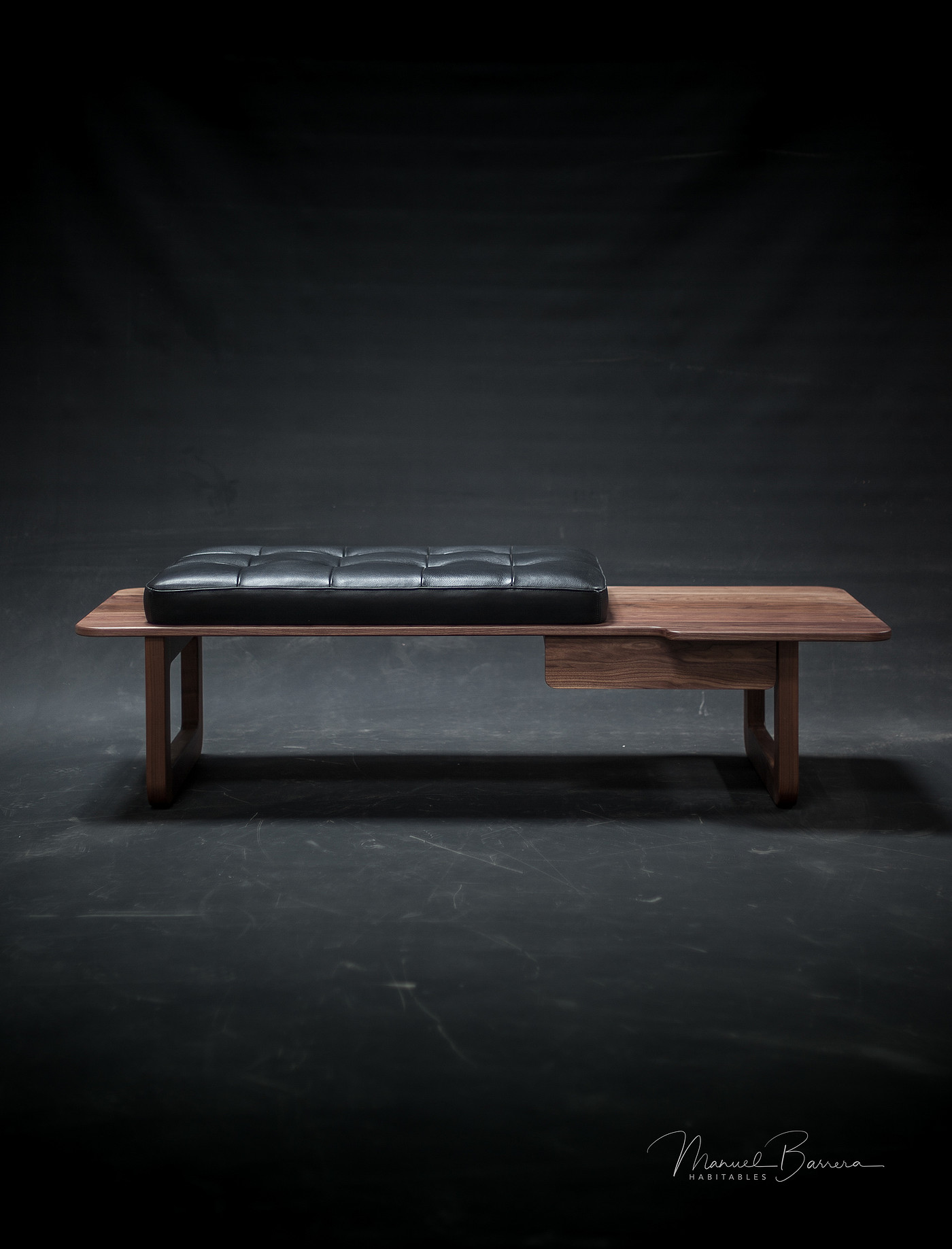 Manuel Barrera，凳子，沙发，舒适，黑色，家具，