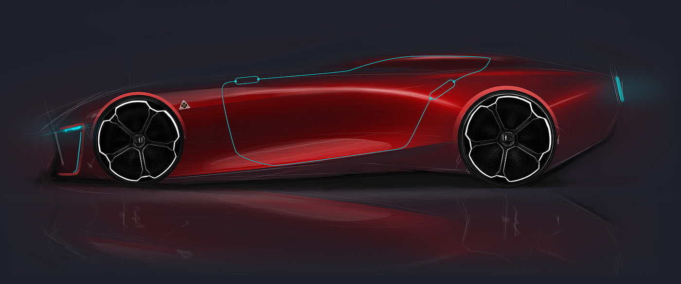 beauty，gules，inspiration，Hand drawn，gran turismo ，Italy，alfa romeo ，