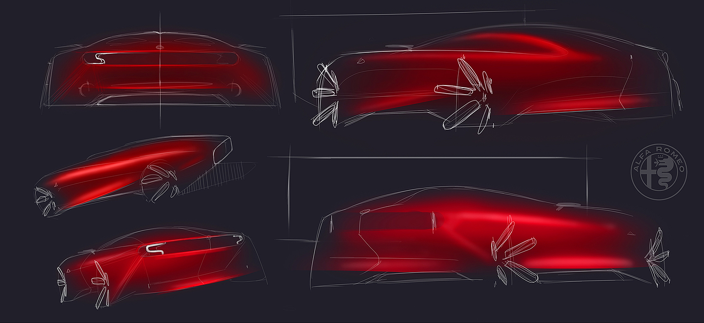 beauty，gules，inspiration，Hand drawn，gran turismo ，Italy，alfa romeo ，