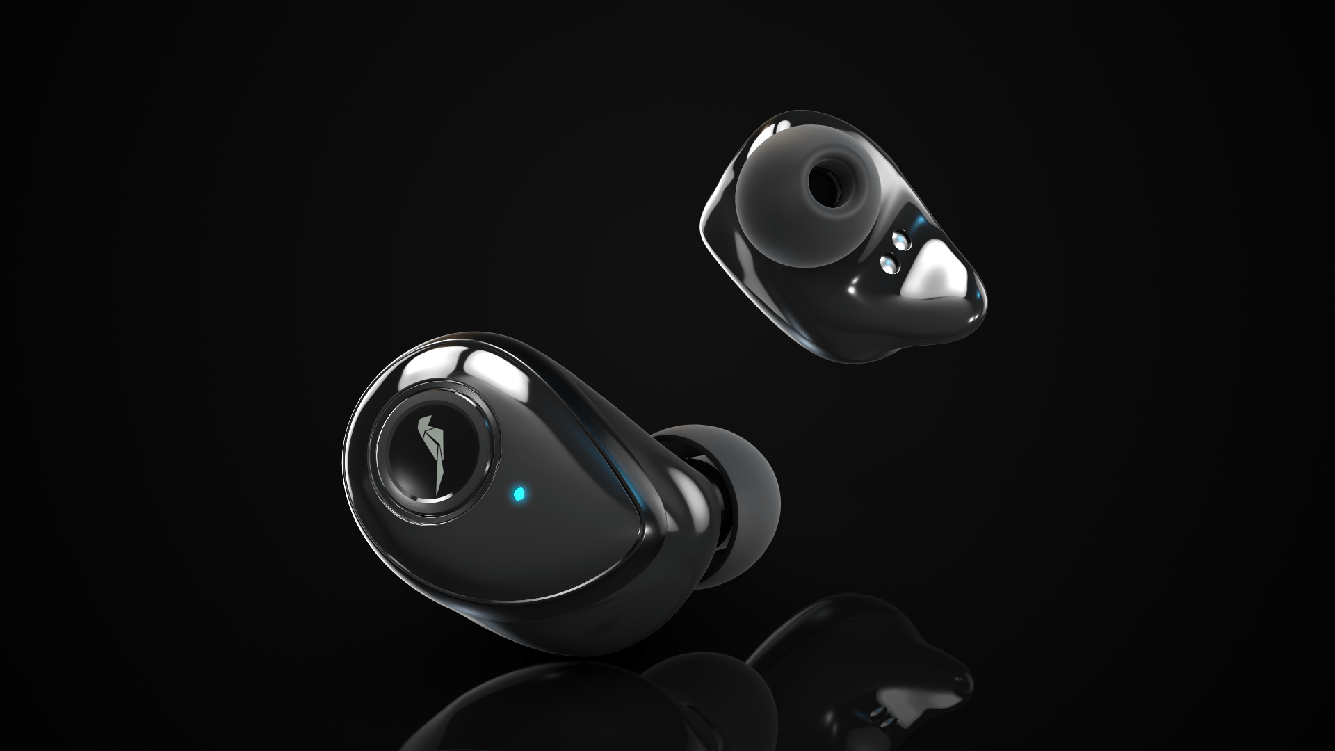 Hesham Al-Shawish，Wireless headset，black，c4d，Element 3D plug-in，Render，animation，