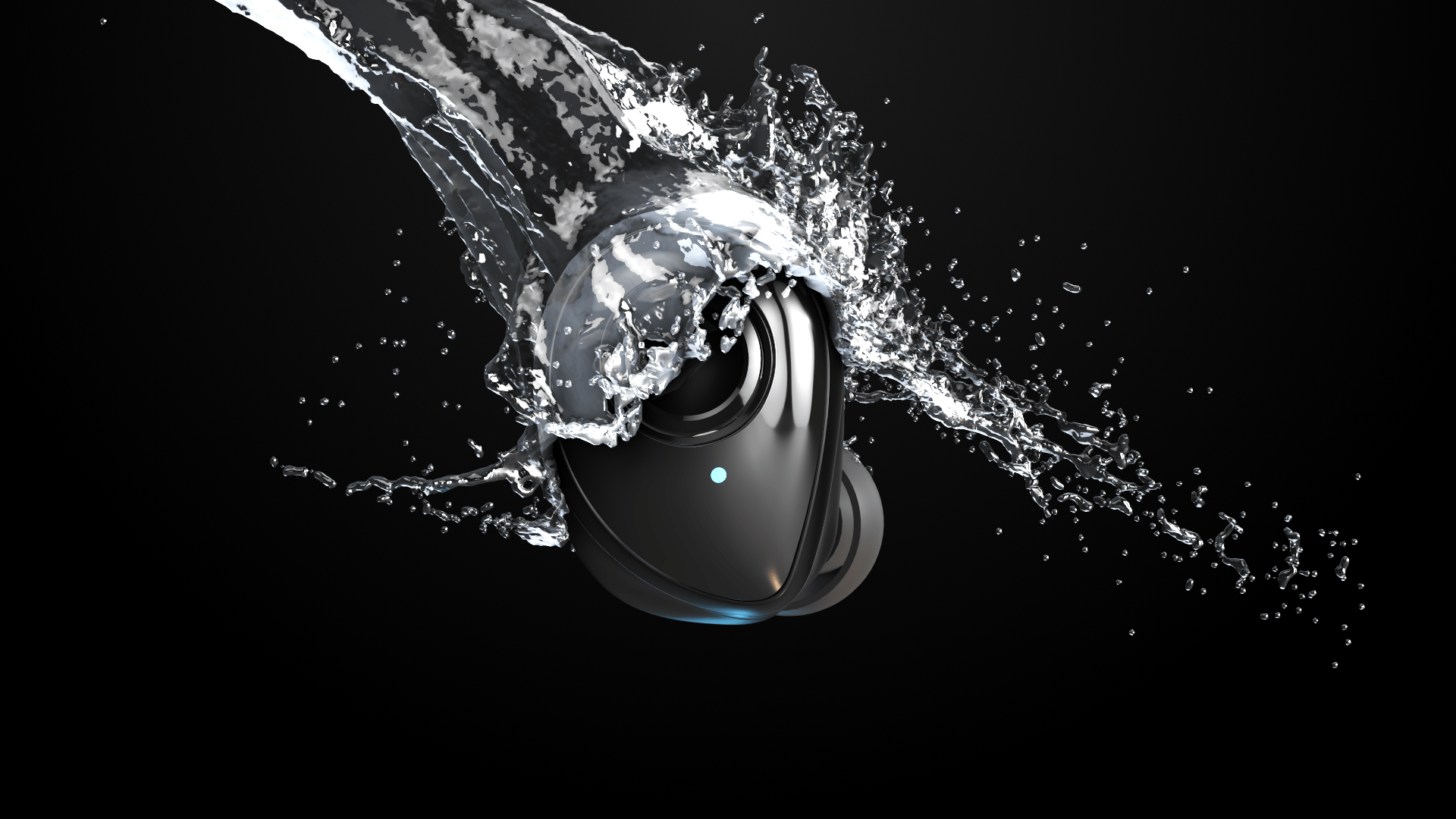 Hesham Al-Shawish，Wireless headset，black，c4d，Element 3D plug-in，Render，animation，