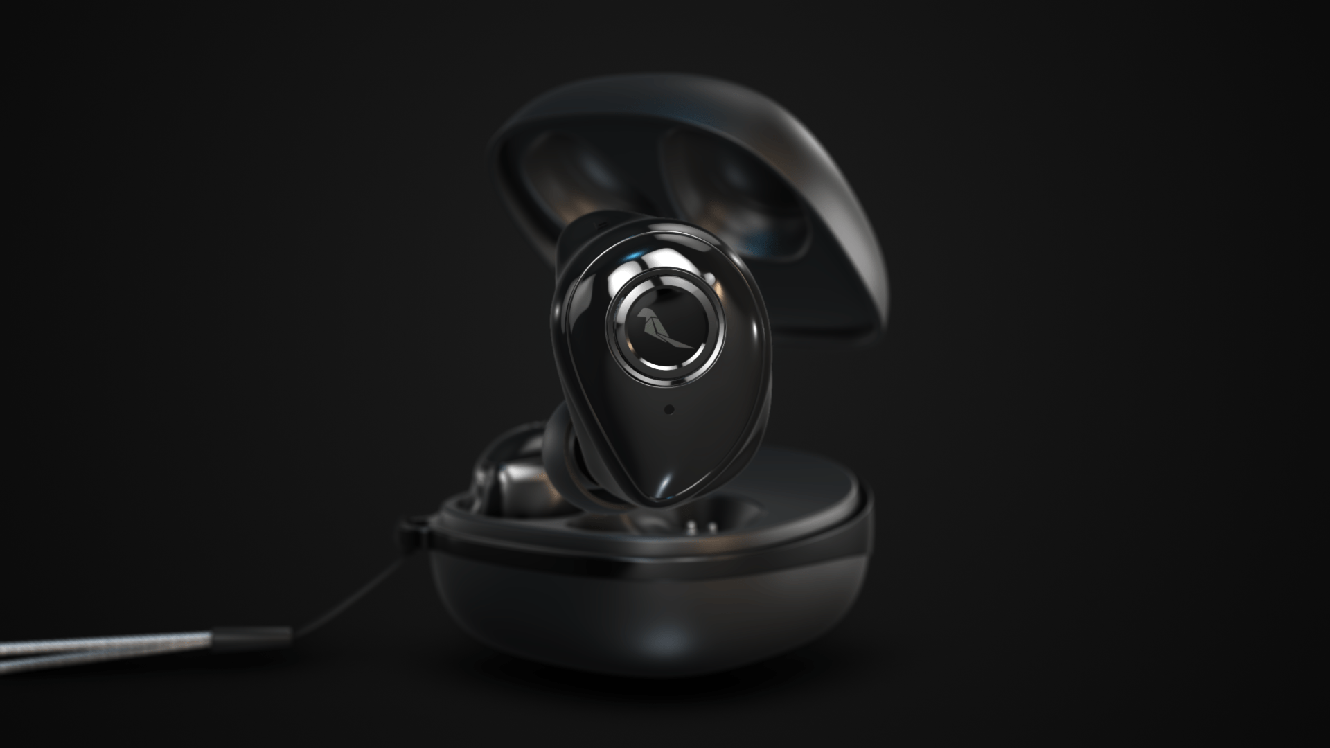 Hesham Al-Shawish，Wireless headset，black，c4d，Element 3D plug-in，Render，animation，