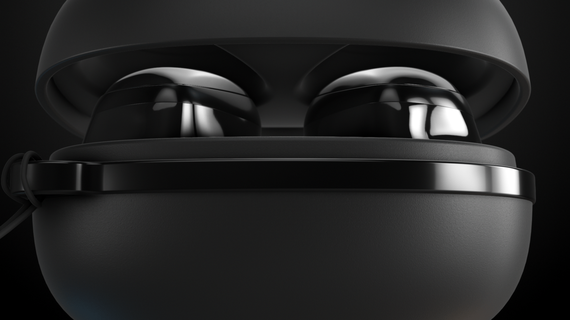 Hesham Al-Shawish，Wireless headset，black，c4d，Element 3D plug-in，Render，animation，