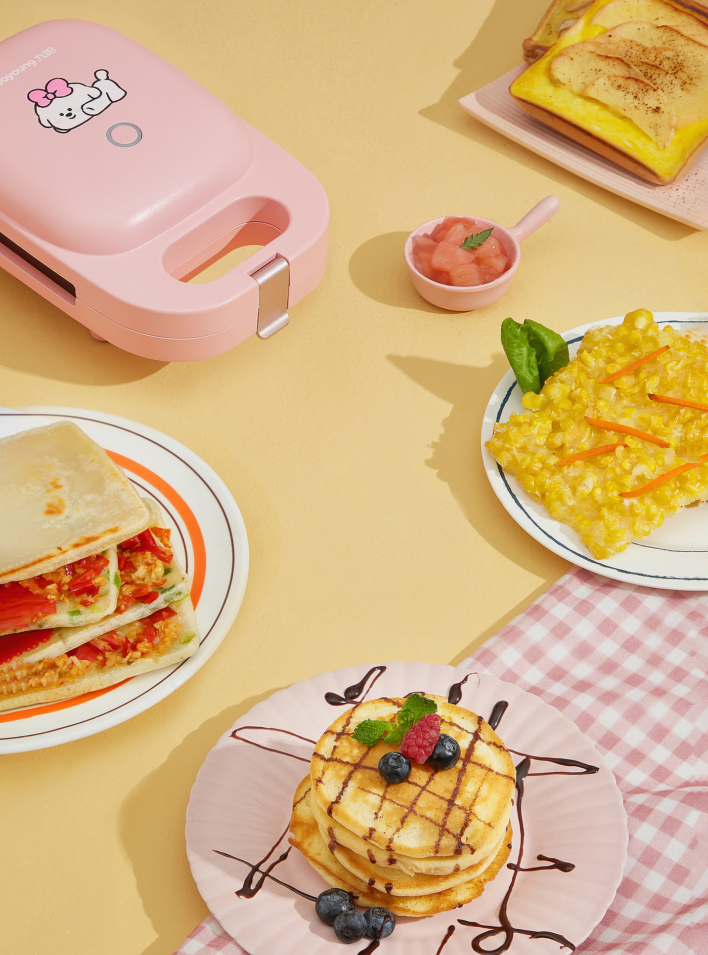 Joyoung，三明治机，奈娃，可爱，早餐机，