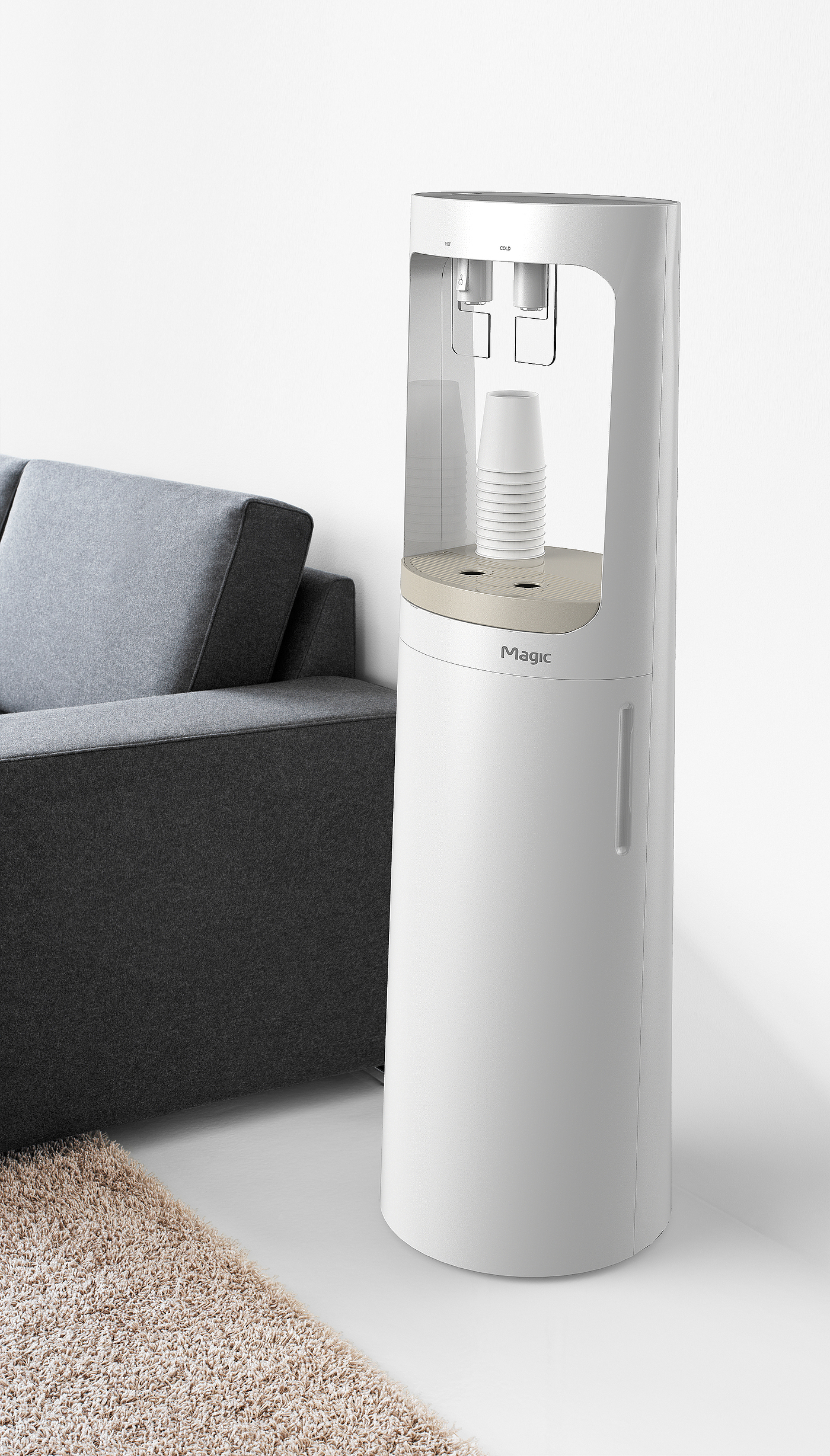 Convenient water change，Barreled water，Water dispenser，conceptual design，