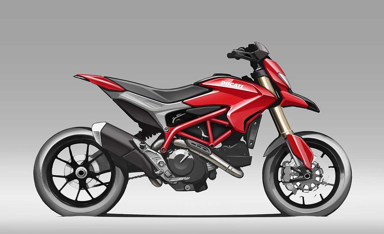 Industrial hand drawing，Ducati，Super mobile，motorcycle，