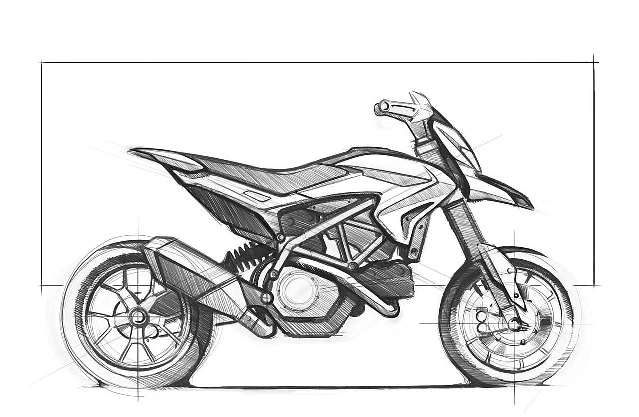 Industrial hand drawing，Ducati，Super mobile，motorcycle，