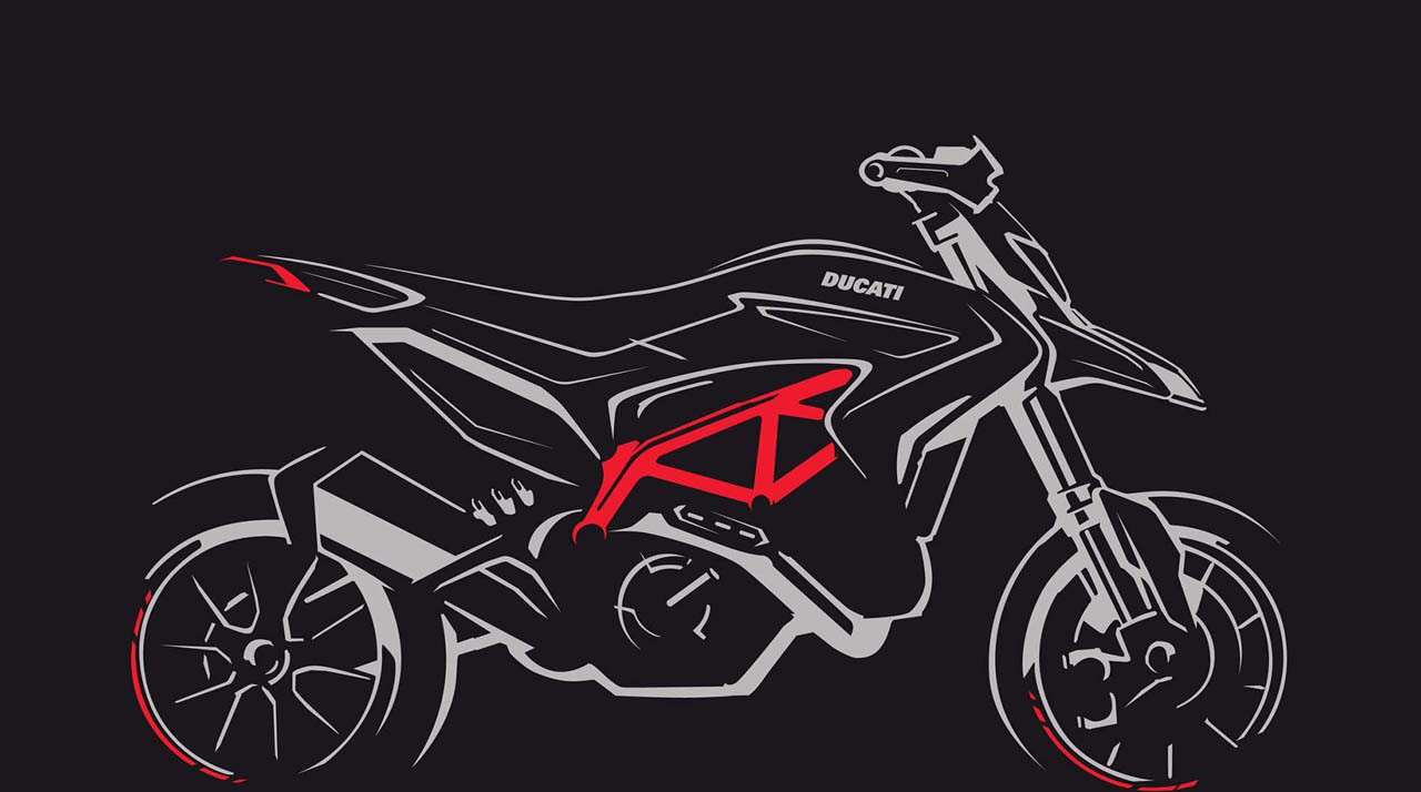 Industrial hand drawing，Ducati，Super mobile，motorcycle，
